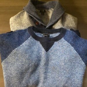 2 J. Crew blue wool sweaters in sz.M